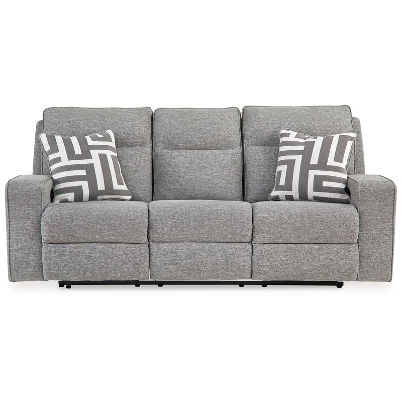 Biscoe – Pewter – Power Reclining Sofa With Adj Headrest