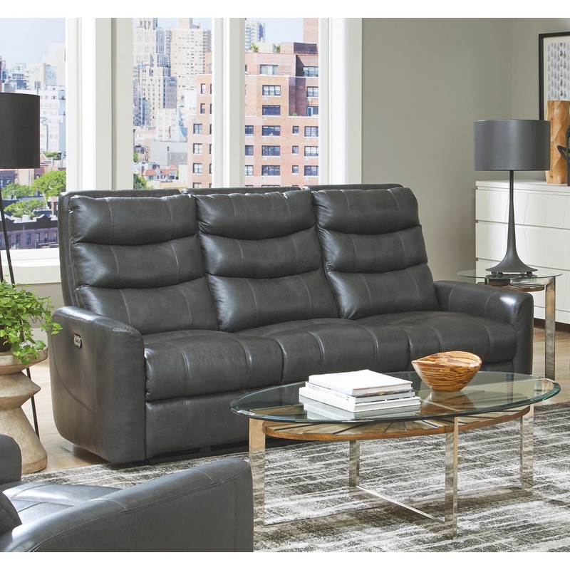 Bosa – Leather Power Reclining Sofa – Charcoal