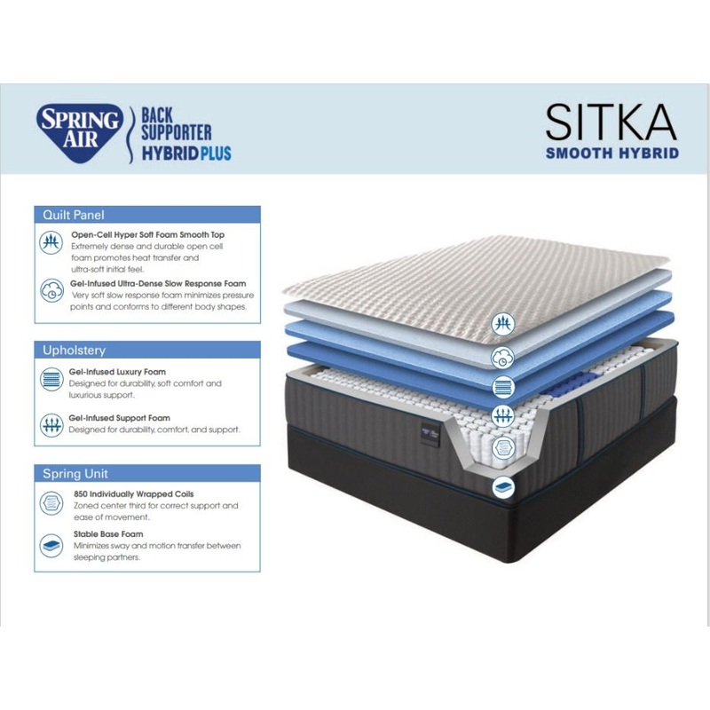 Sitka Smooth 13″ Hybrid Queen Mattress