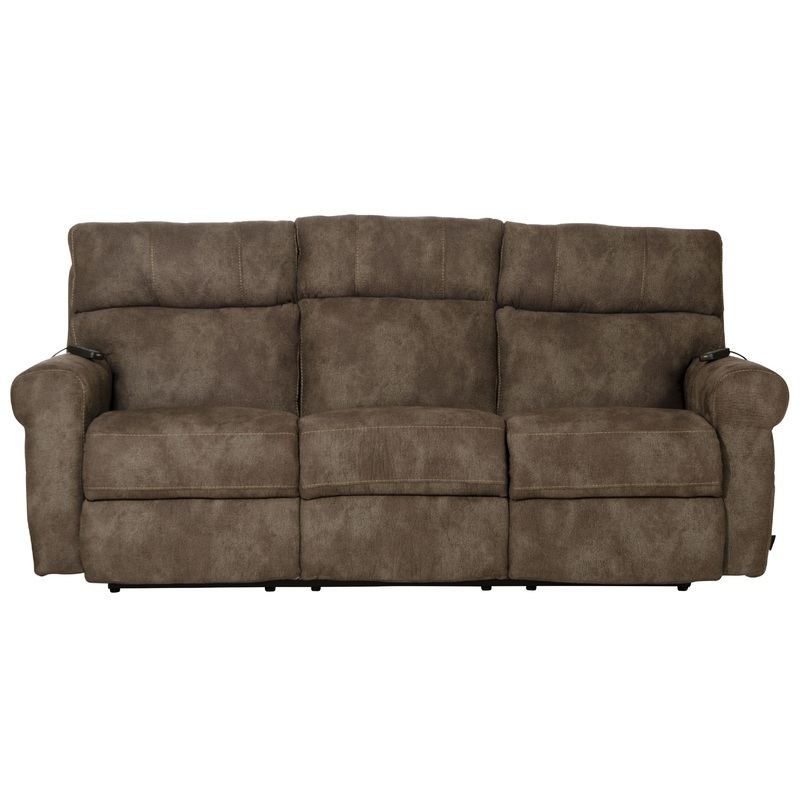 Tranquility – Power Headrest Power Lay Flat Reclining Sofa With DDT / CR3 Heat / Massage / Lumbar – Pewter