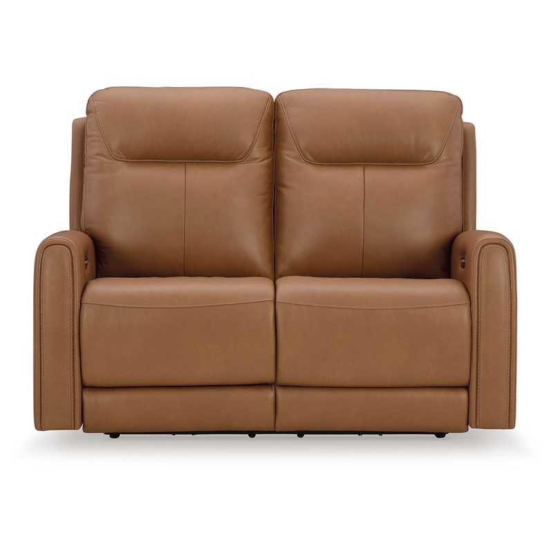 Tryanny – Butterscotch – Power Reclining Loveseat/ Adj Headrest
