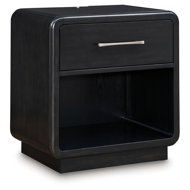 Rowanbeck – Black – One Drawer Night Stand
