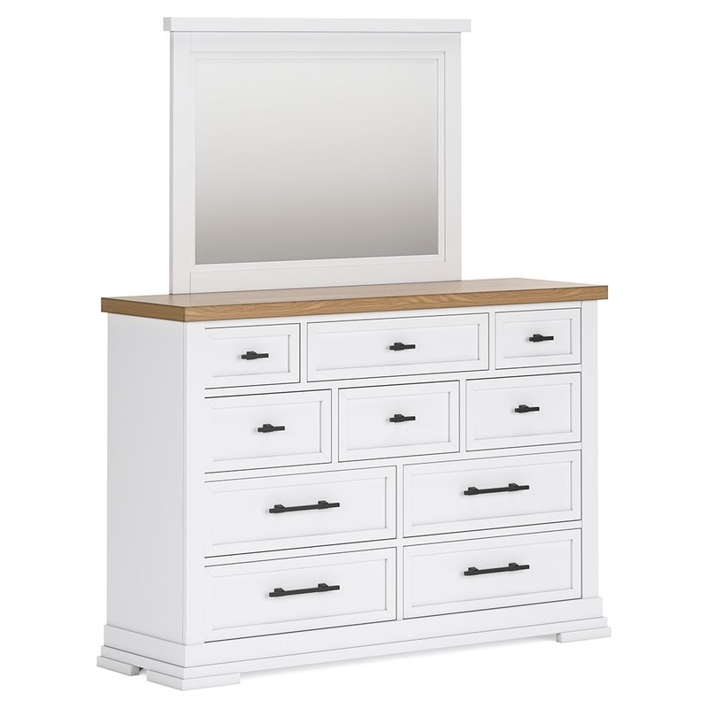 Ashbryn – White / Natural – Dresser And Mirror