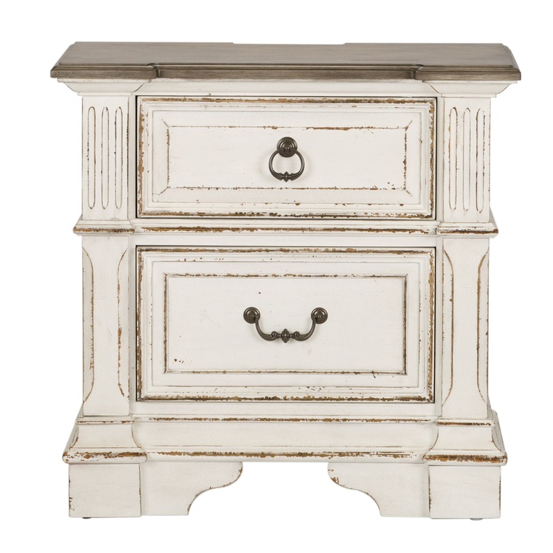 Abbey Park – 2 Drawer Nightstand With Charging Station – White