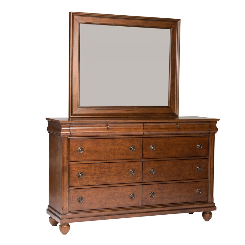 Rustic Traditions – Dresser & Mirror – Dark Brown
