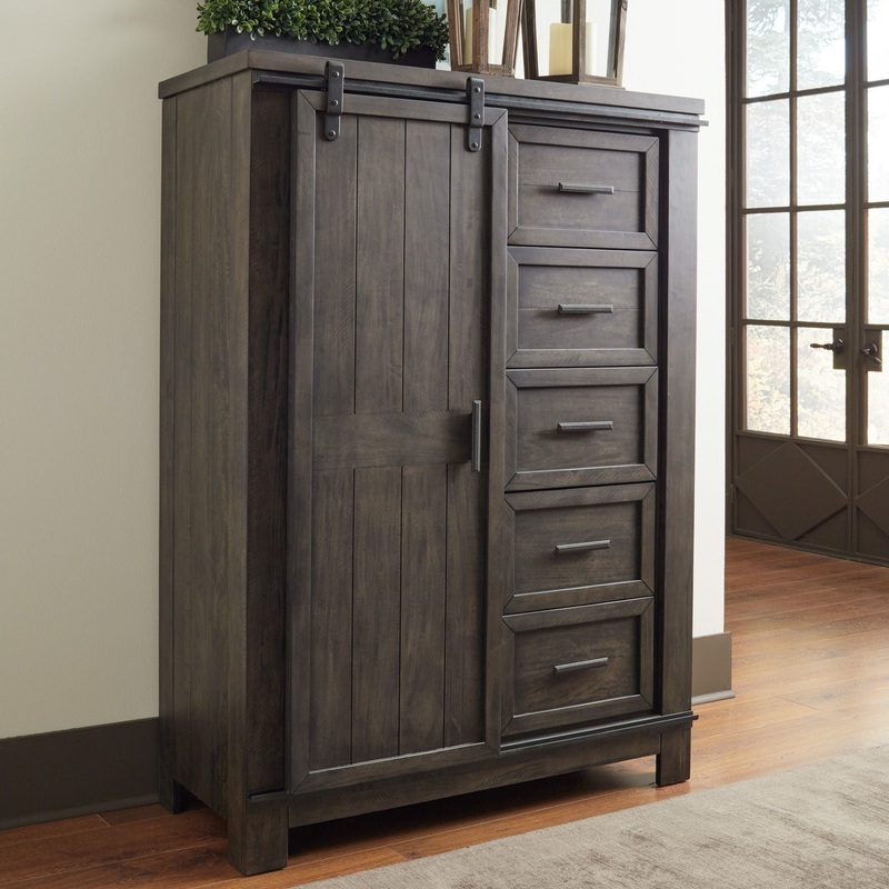 Thornwood Hills – Sliding Door Chest – Dark Brown