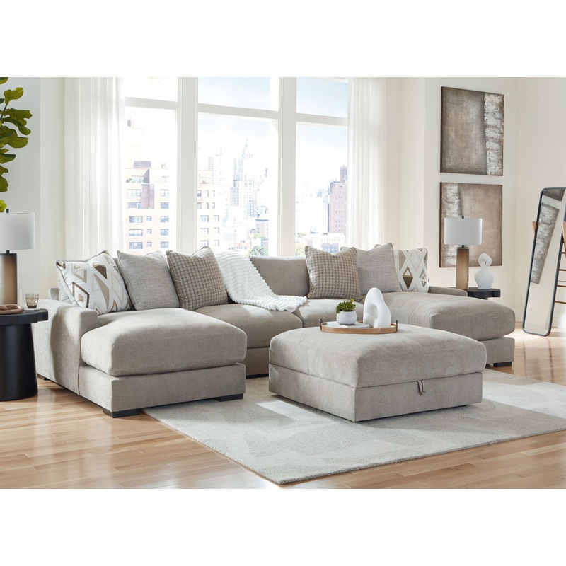 Aslan Court – Sectional With Ottoman Set