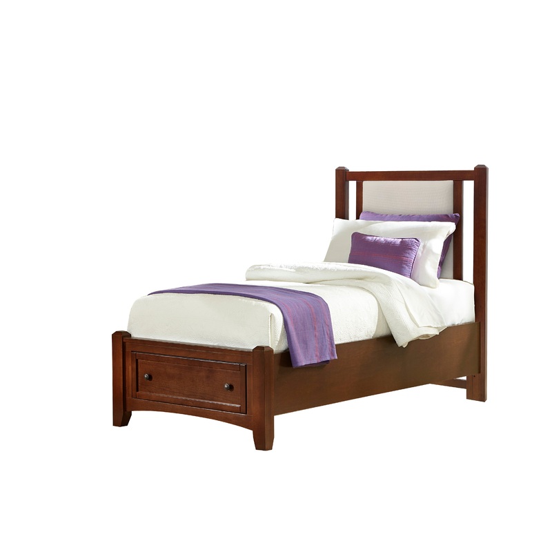 Bonanza – Twin Pebble Gray Upholstered Headboard Panel – Cherry