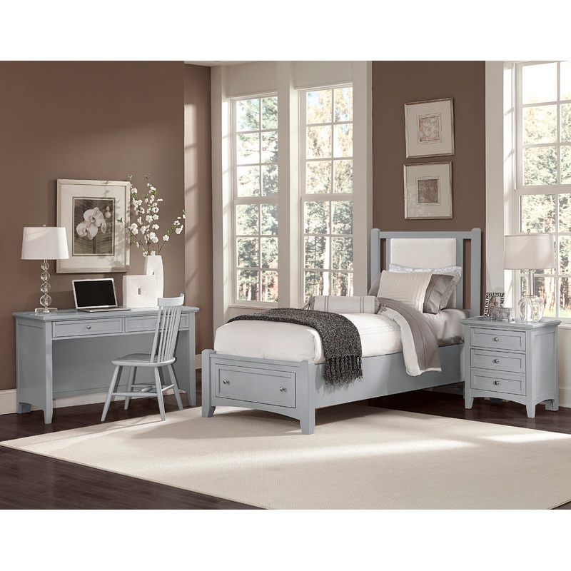 Bonanza – Twin Pebble Gray Upholstered Headboard Panel – Gray