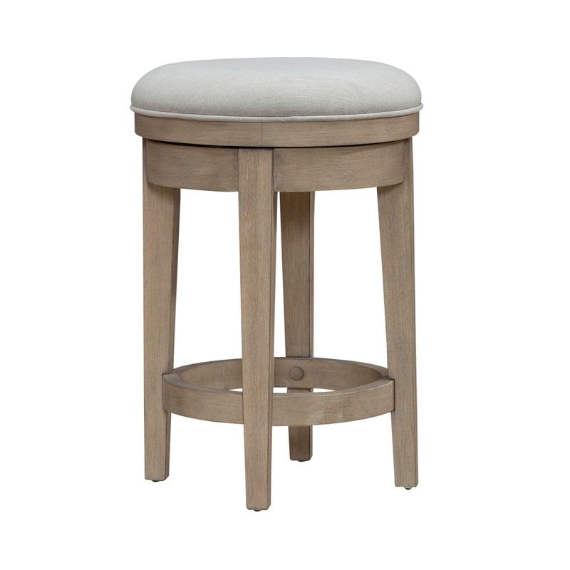 Brentwood – Upholstered Swivel Console Stool – Sandstone