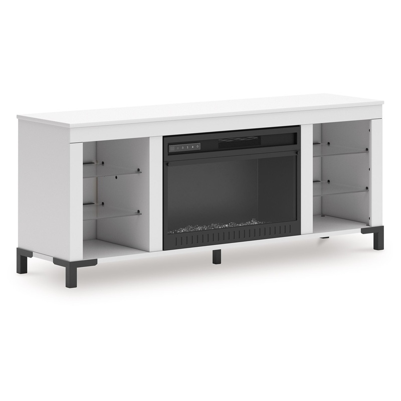 Brollevi – White – TV Stand With Fireplace