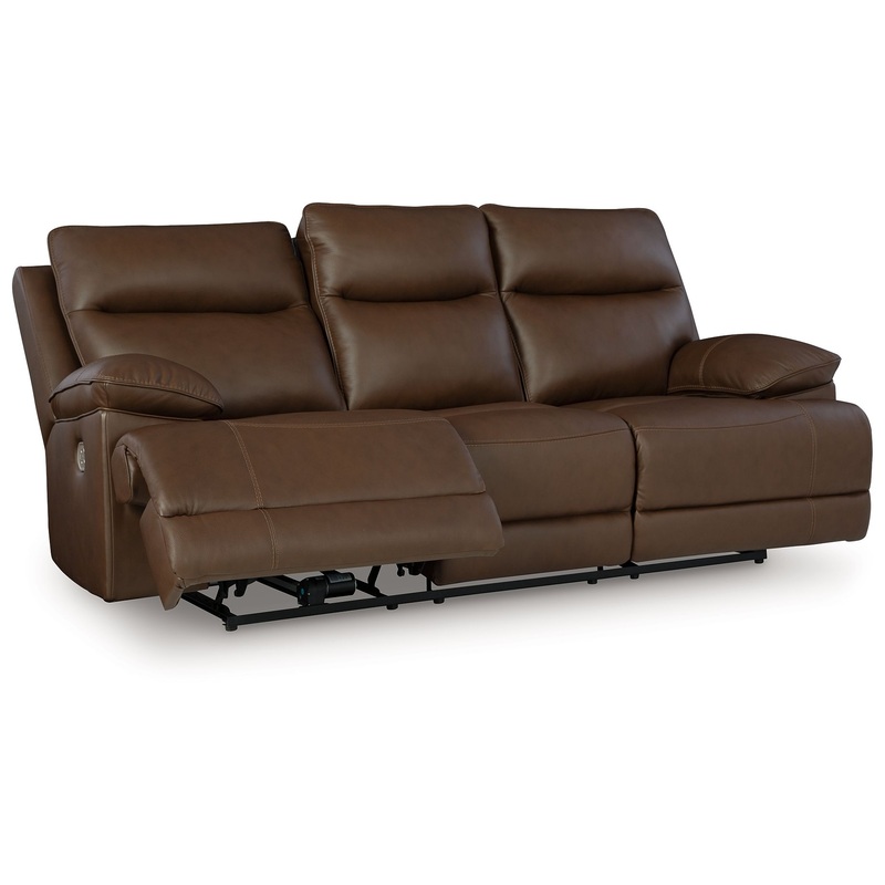 Vonryan – Tobacco – Power Reclining Sofa With Adj Headrest