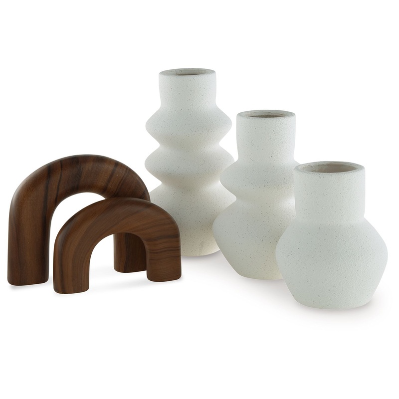 Carterworth – White / Brown – Accessory Set (Set of 5)