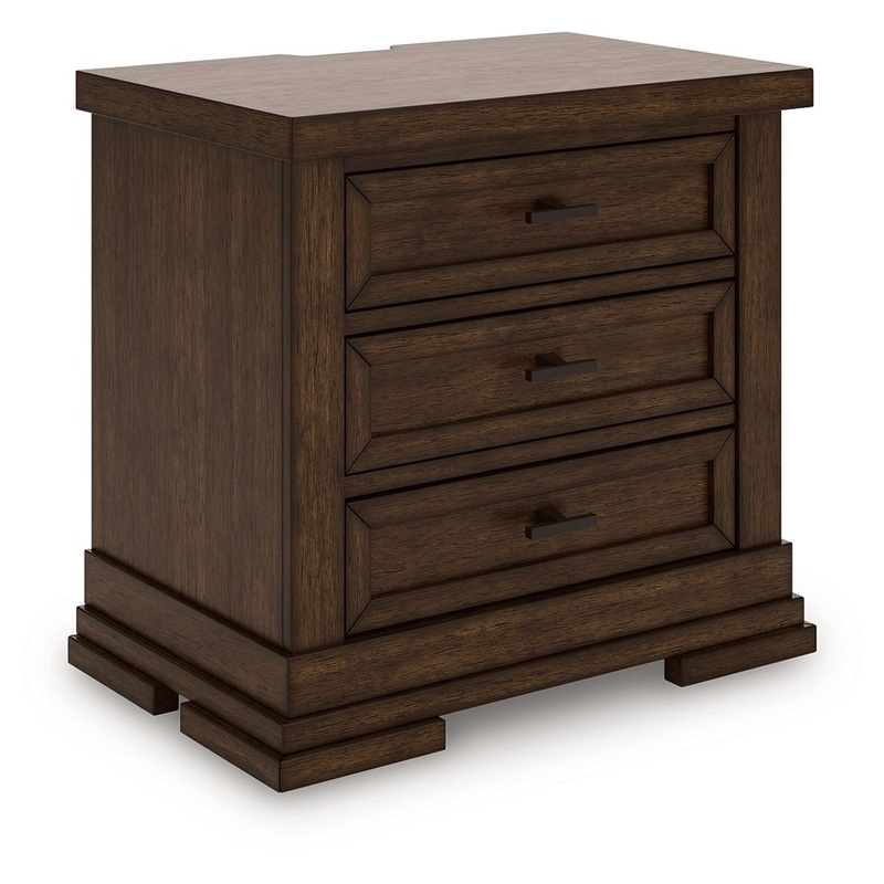 Taffenbrook – Medium Brown – Three Drawer Night Stand