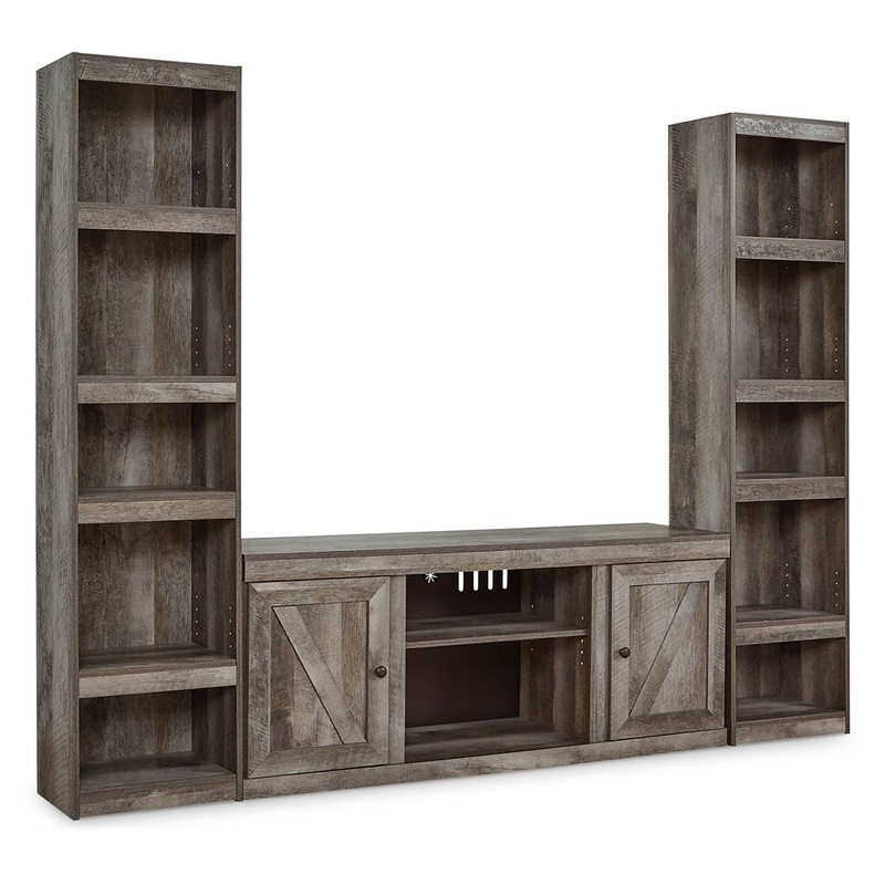 Wynnlow – Gray – 3-Piece Entertainment Center