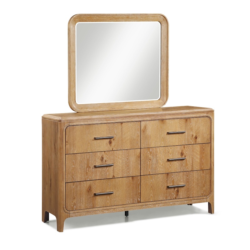 Westcott – Dresser And Mirror – Cerused Natural