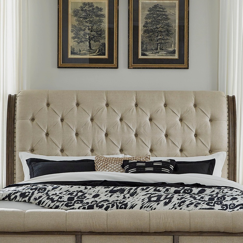 Americana Farmhouse – Upholstered Sleigh Headboard