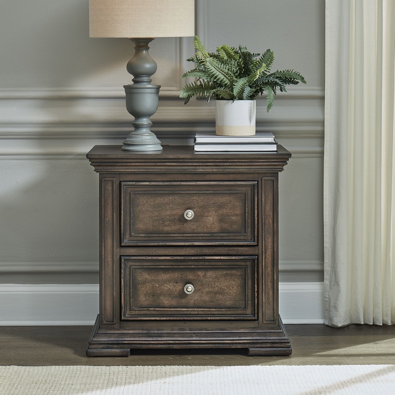 Big Valley – 2 Drawer Night Stand w/ Charging Station