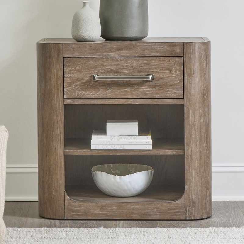 South Bend – Open Nightstand With Charging Station – Brown