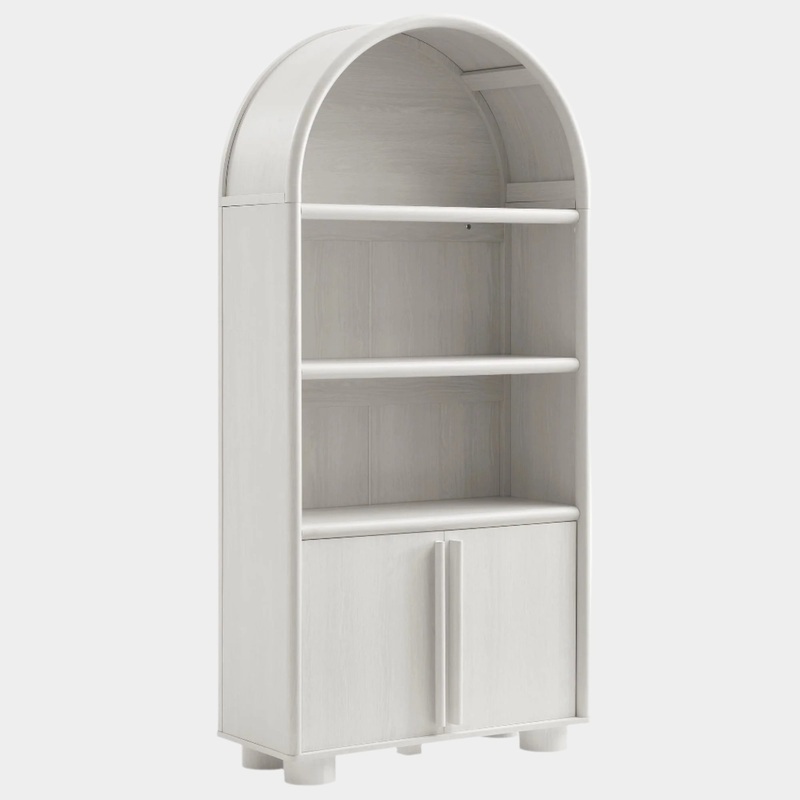 Bellamy Tall Arched Display Cabinet Bookcase in Ash