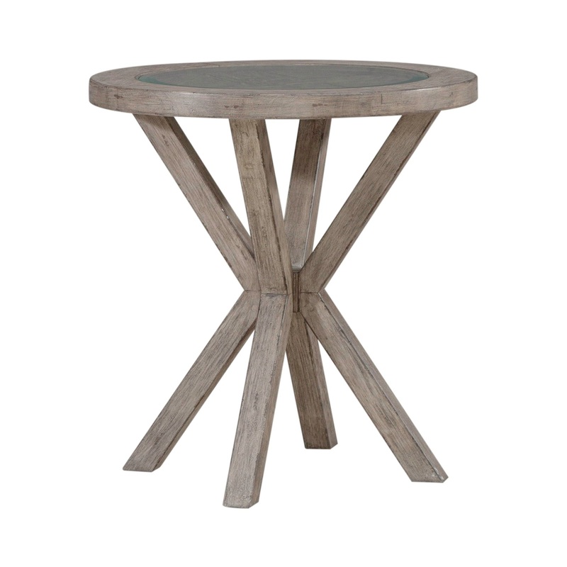 Skyview Lodge – Round Chairside Table – Light Brown