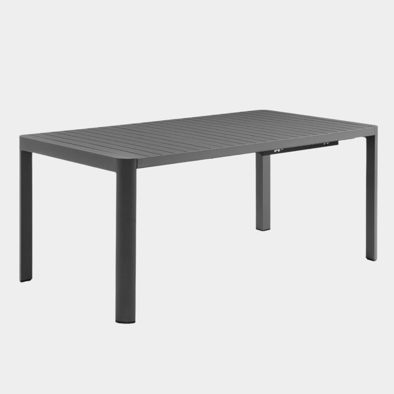 Tahoe Outdoor Patio Aluminum Extendable Dining Table in Gray