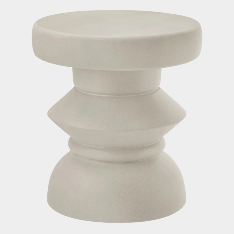 Terza Indoor – Outdoor Patio Concrete Side Table in Light Gray