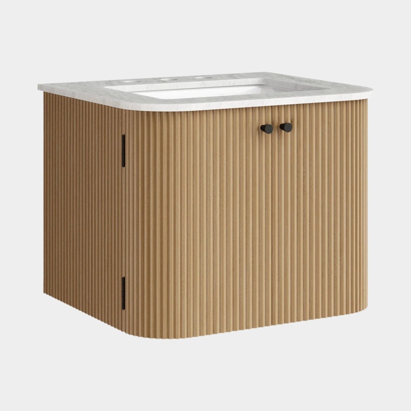 Zia 24″ Wall-Mount Bathroom Vanity with Marble Sink