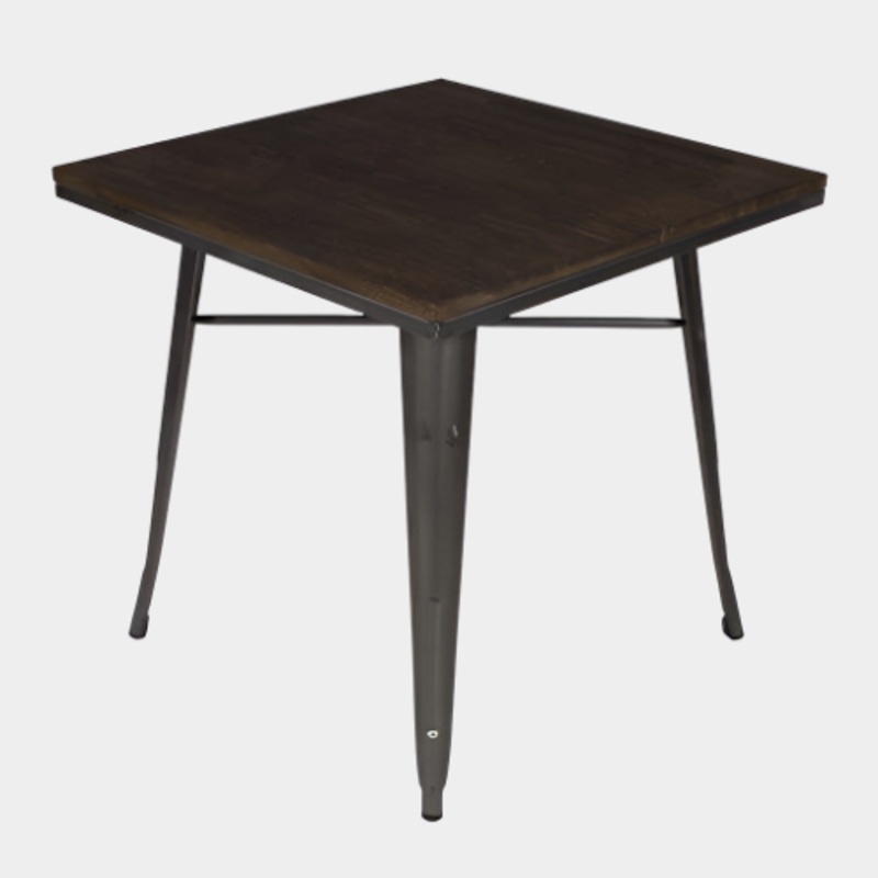 Tolix Dining Table – Wood Top
