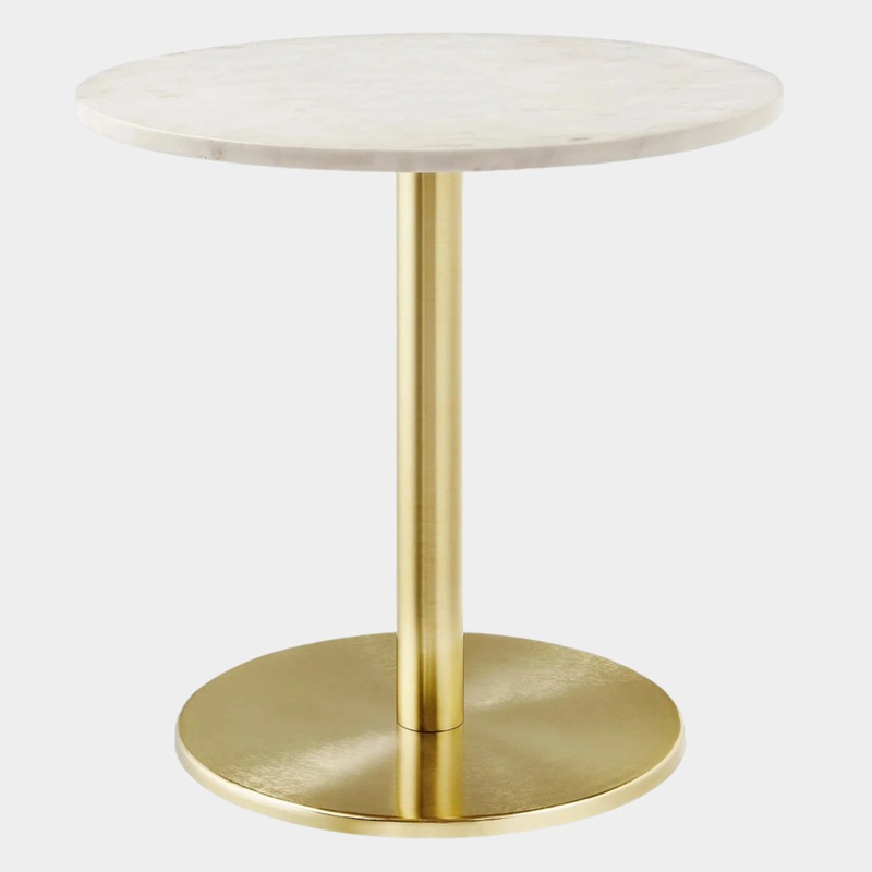 Viva Round White Marble Side Table