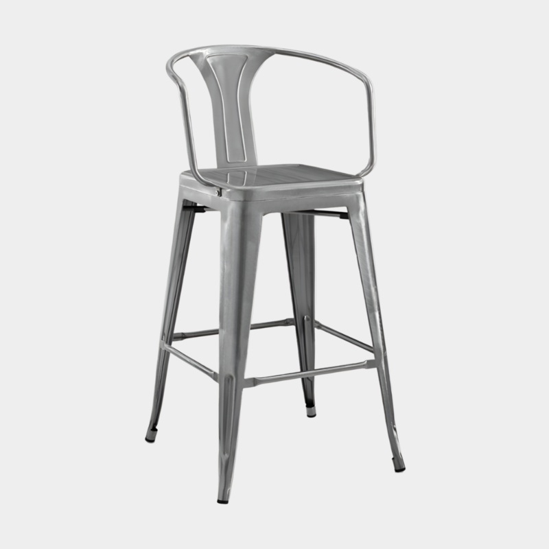 Tolix High Back Arm Stool