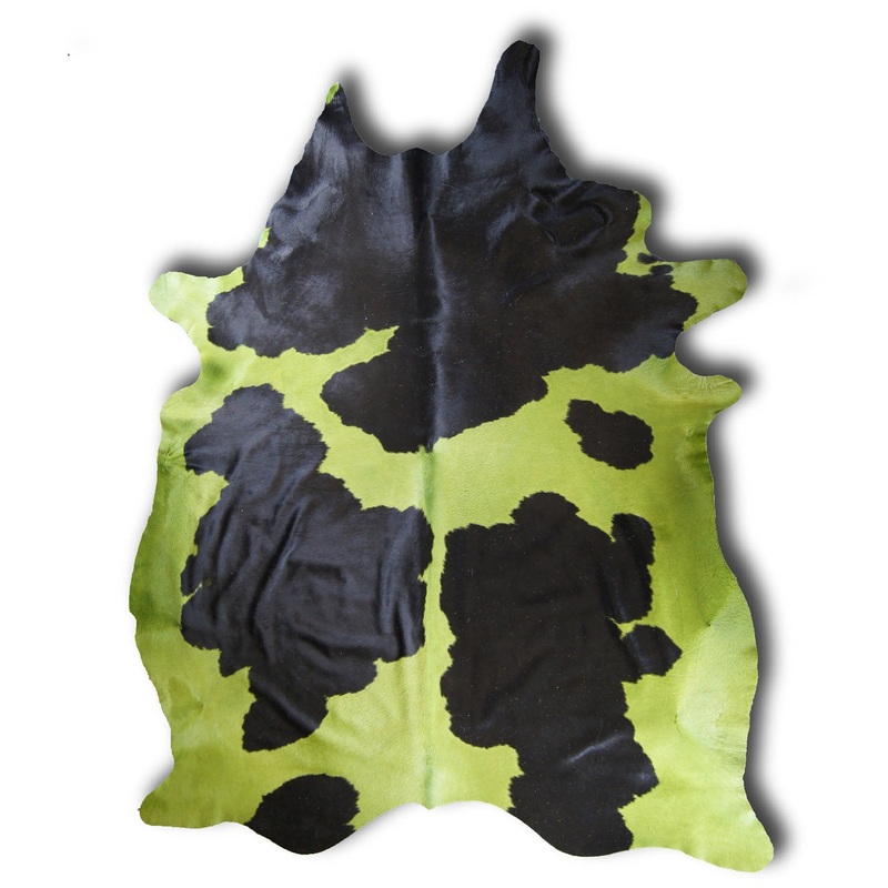 Black and Green Dyed Cowhide