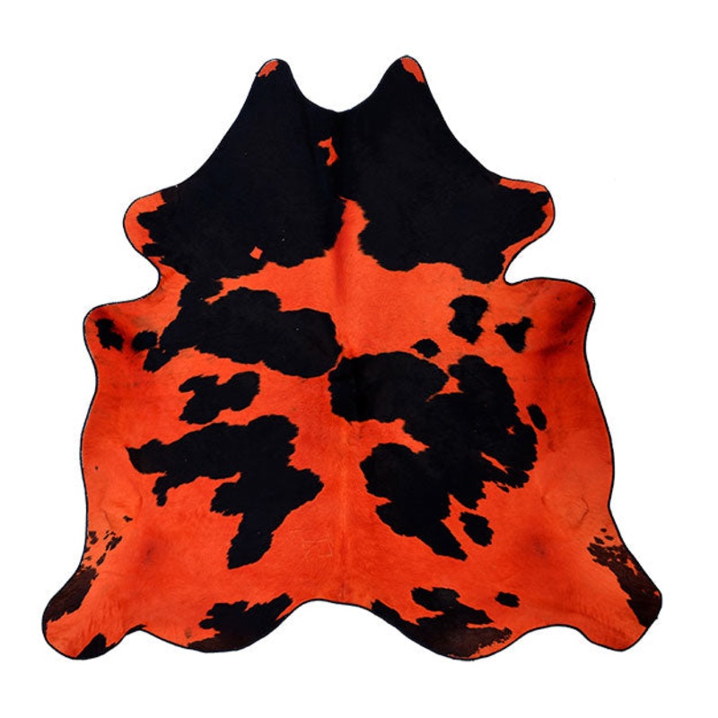 Black and Red Dyed Cowhide