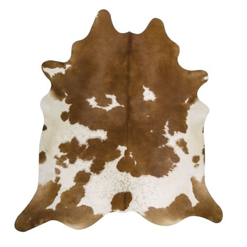 Brown and White Natural Cowhide