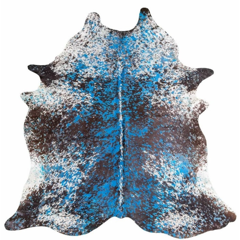 Salt and Pepper Black with Turquoise Metallic Cowhide