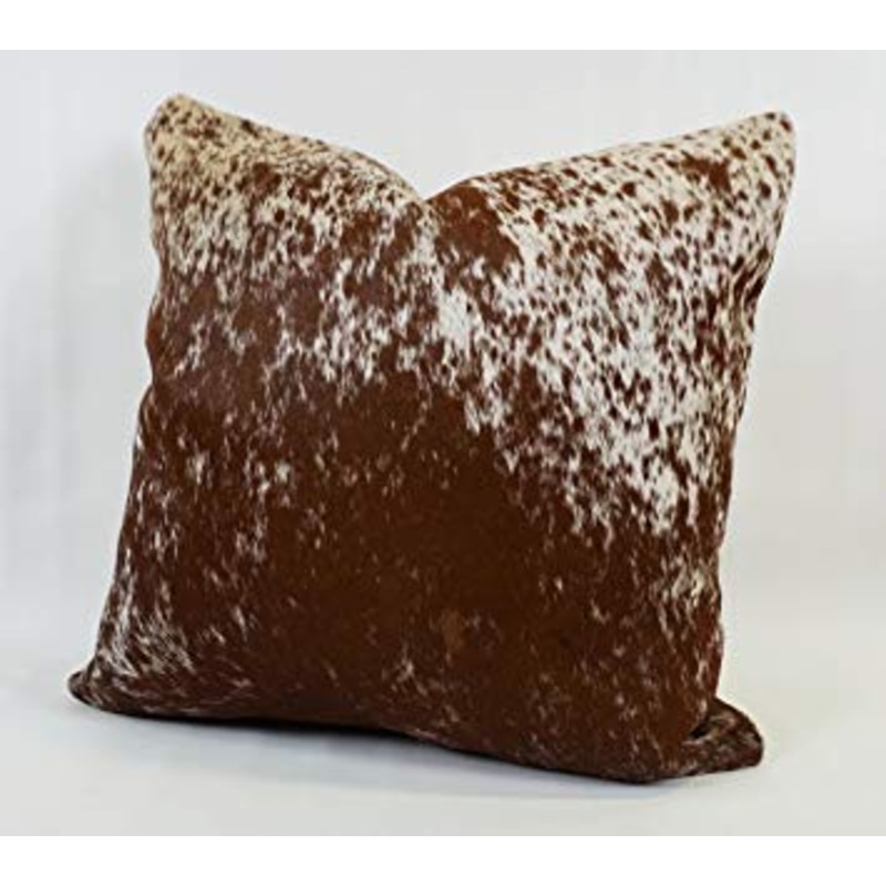Salt and Pepper Brown Cowhide Cushion