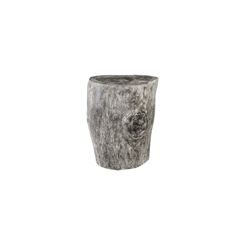 Stump Stool Gray Stone Finish, Black