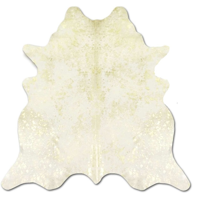 White with Gold Metallic Cowhide