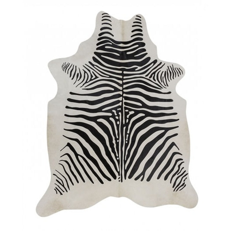 Zebra Africa Stenciled Cowhide