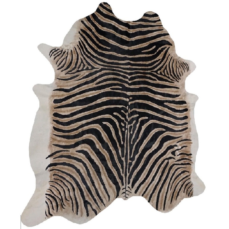 Zebra Real Stenciled Cowhide