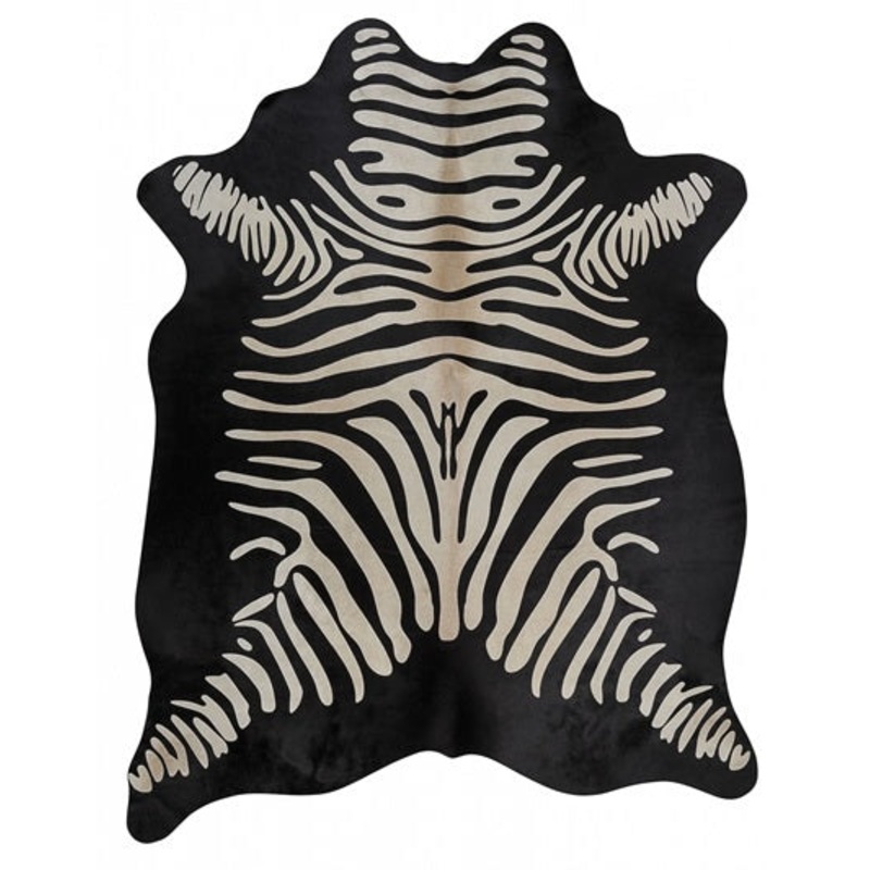 Zebra Reverse Stenciled Cowhide