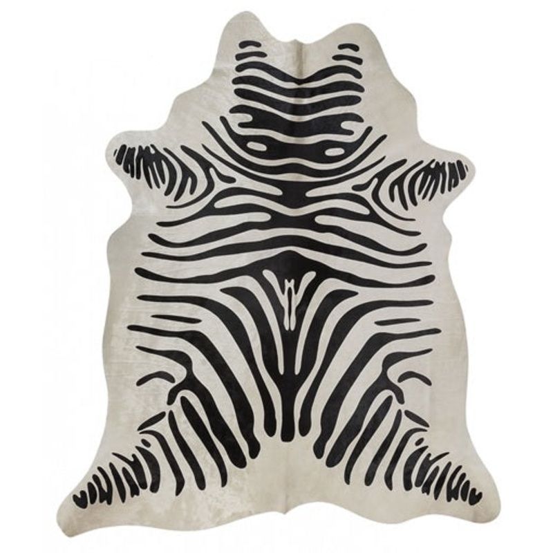 Zebra Stenciled Cowhide