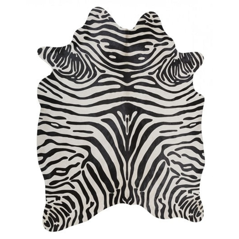 Zebra Upholstery Stenciled Cowhide