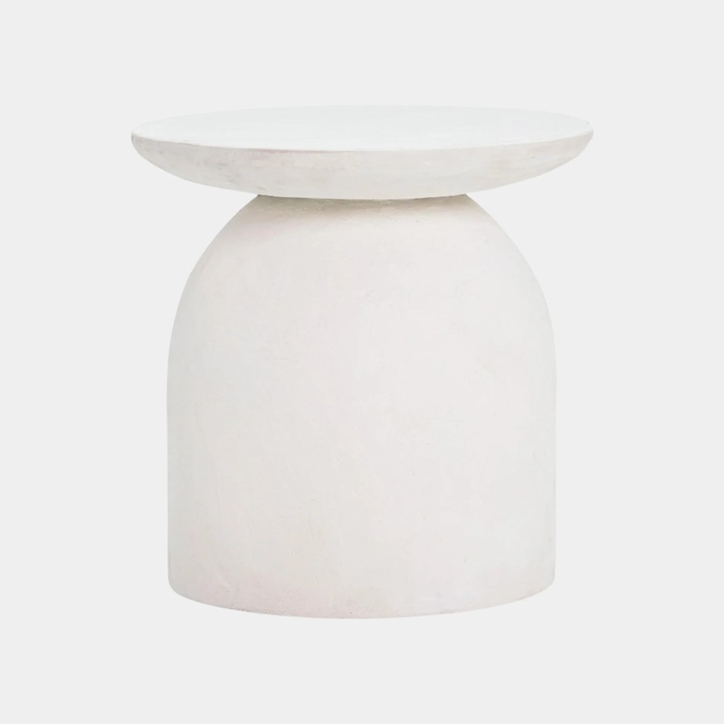 Aloe White Concrete Side Table