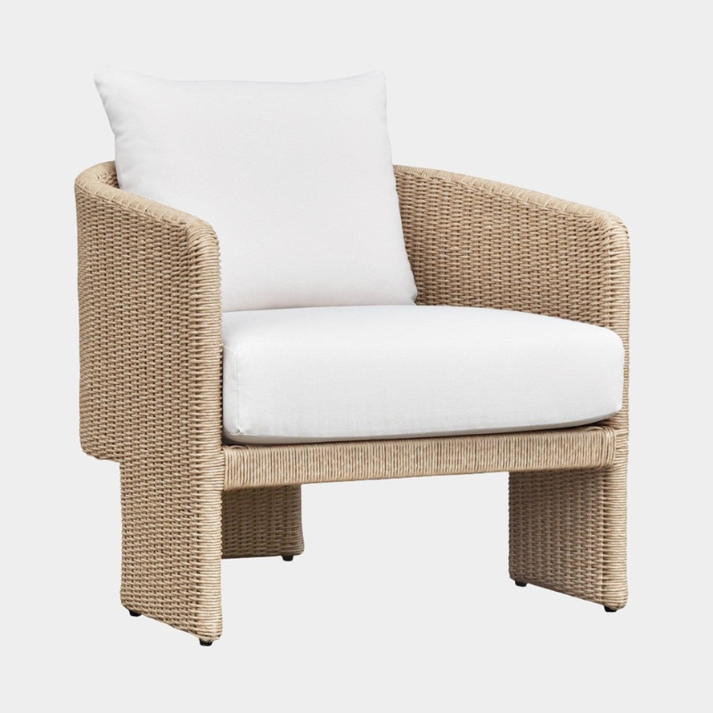 Alexa Cream Performance Fabric Outdoor Armchair