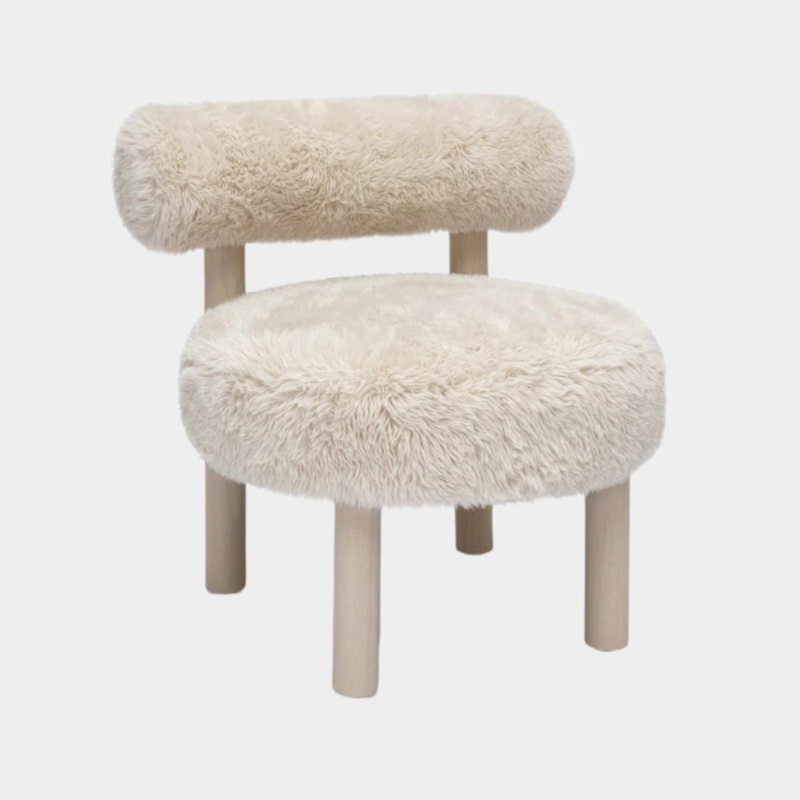 Carmel Natural Vegan Shearling Accent Chair