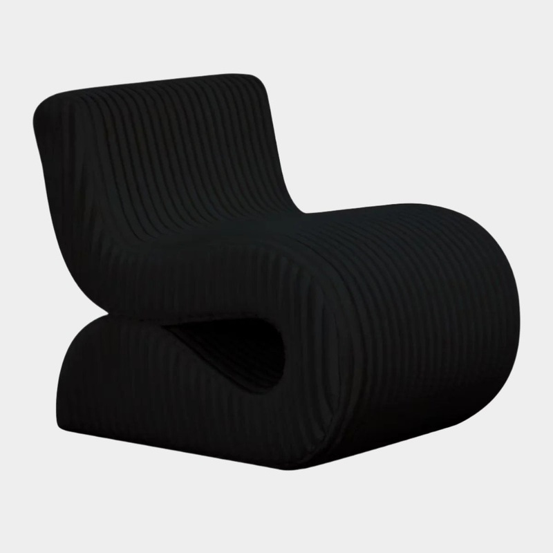 Senna Black Oversized Corduroy Accent Chair