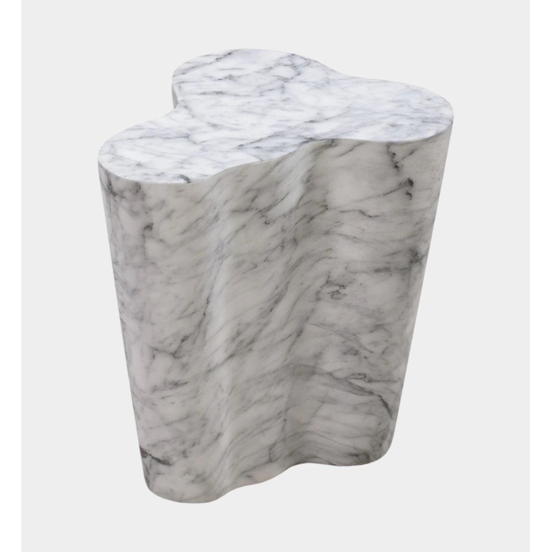 Slab Marble Short Side Table