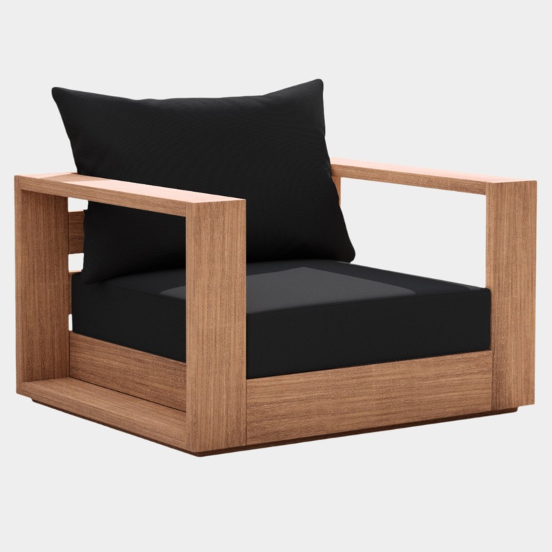 Tulum Water Resistant Fabric Upholstered Outdoor Patio Accent Chair