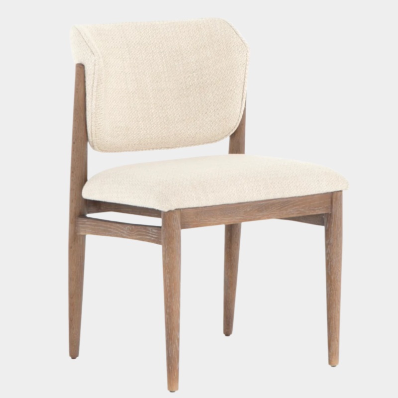 Wood Upholstered Dining Chair with Performance Fabric
